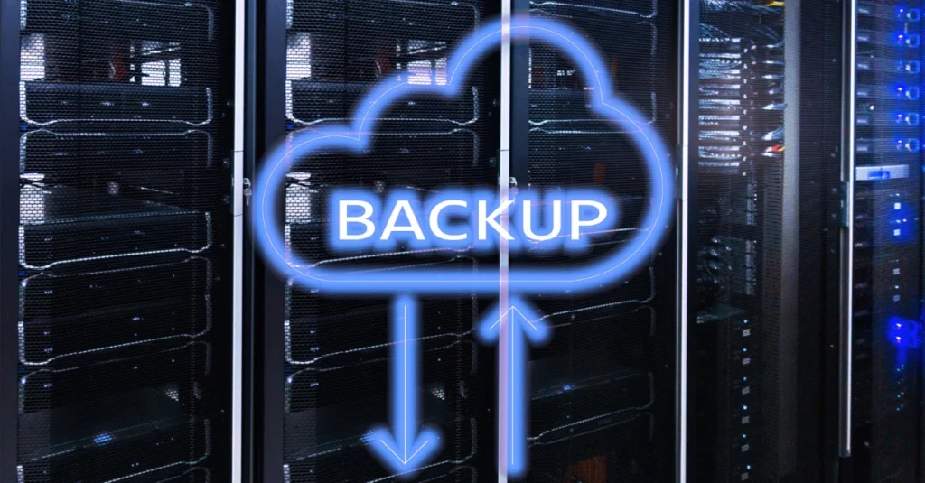 Servers with cloud displaying backup as a service BAAS